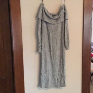 Grey open shoulder dress